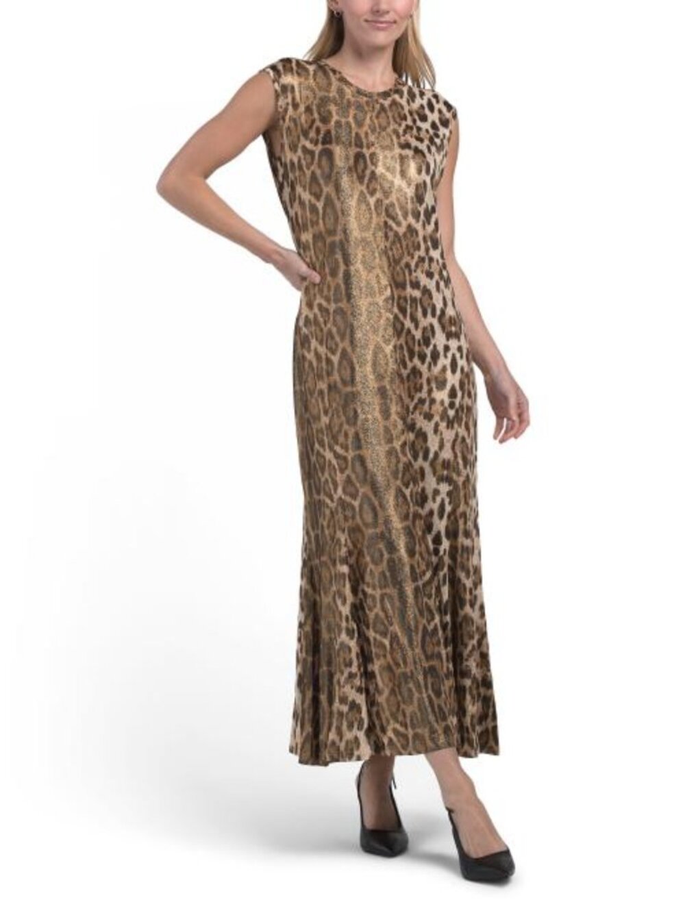 NANCY YANG Animal Print Maxi Dress